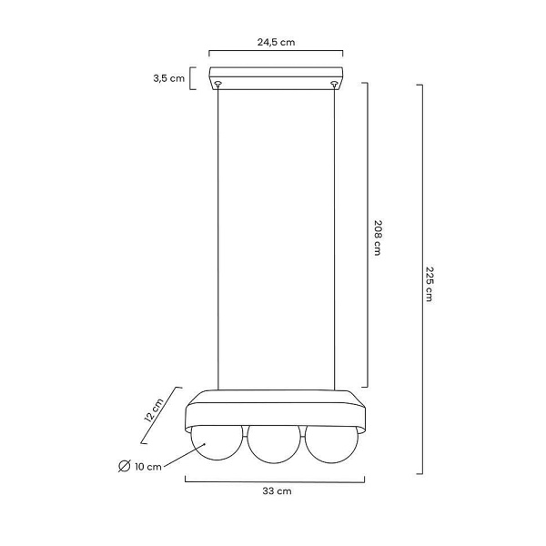 Lampa wisząca DROPS 3 czarna - Moosee